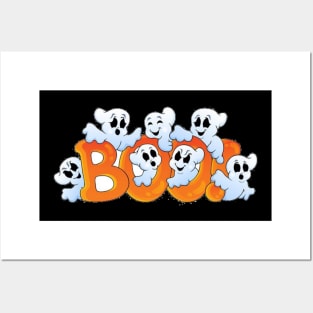 Ghost Boo Halloween Tee Shirt Posters and Art